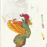 Fantasietier, Aquarell & Tusche auf Papier