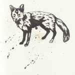 Fuchs, Tusche auf Papier (VERKAUFT)