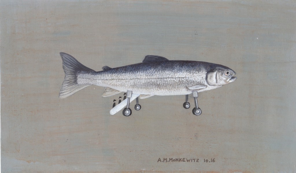 Abflug, Acryl auf Karton, B25cmH14cm (VERKAUFT)