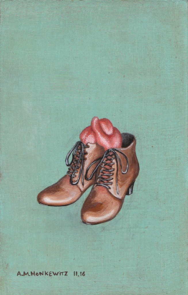 der Kuss, Acryl auf Karton, B10,5cmH16,5cm (VERKAUFT)