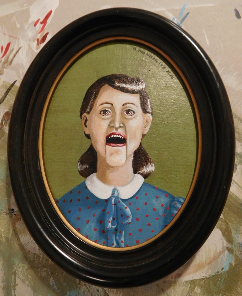 entgegen der Fremdsteuerung, Acryl auf Karton, B11cmH14cm (VERKAUFT)