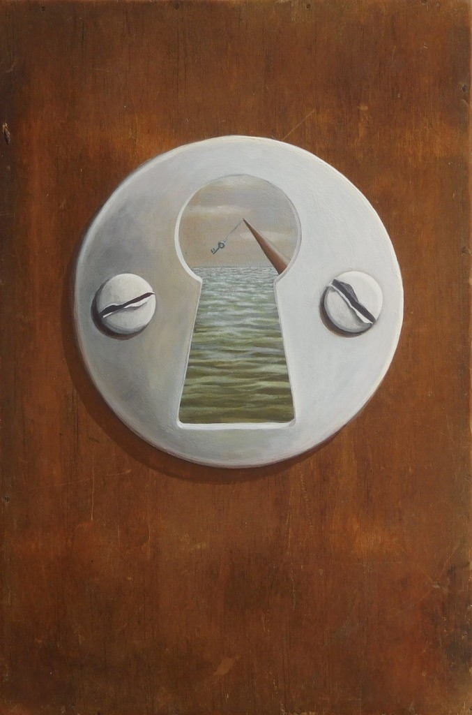 "Sperrangelweit", Acryl auf Holzschachtel, B21H31cm (VERKAUFT)