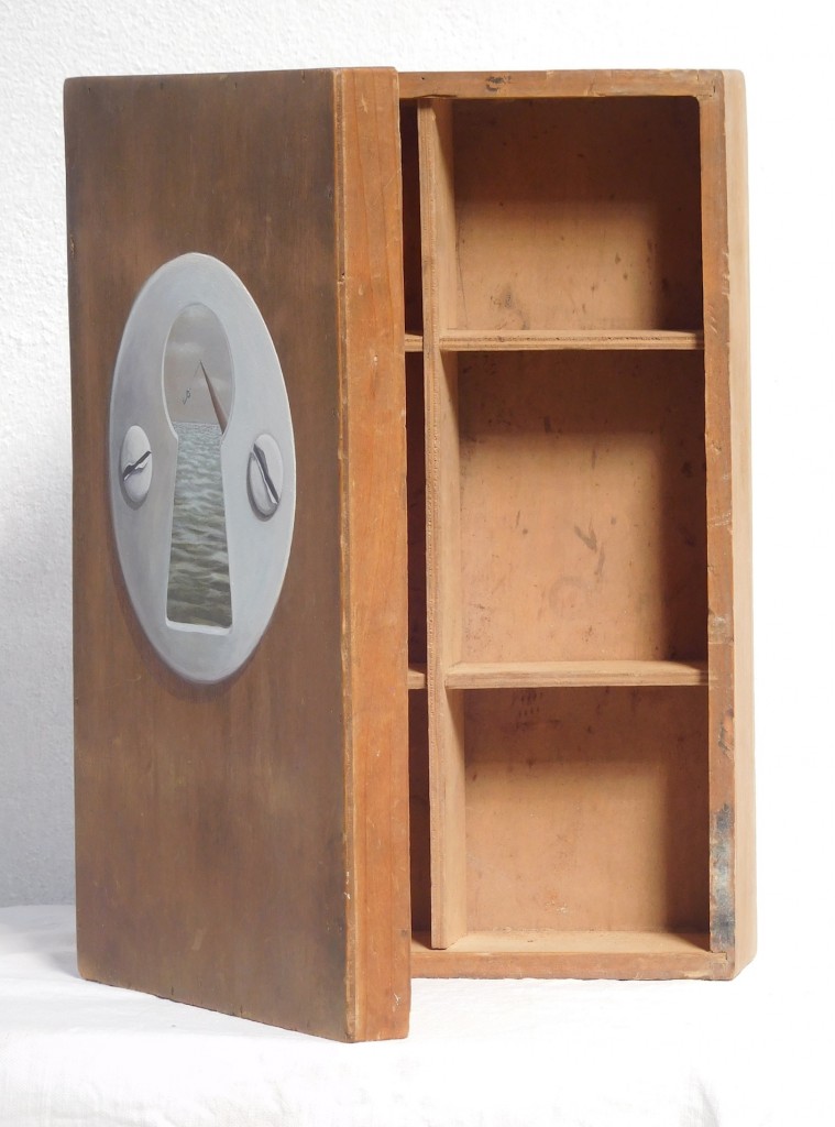 "Sperrangelweit", Acryl auf Holzschachtel, B21H31cm(VERKAUFT)