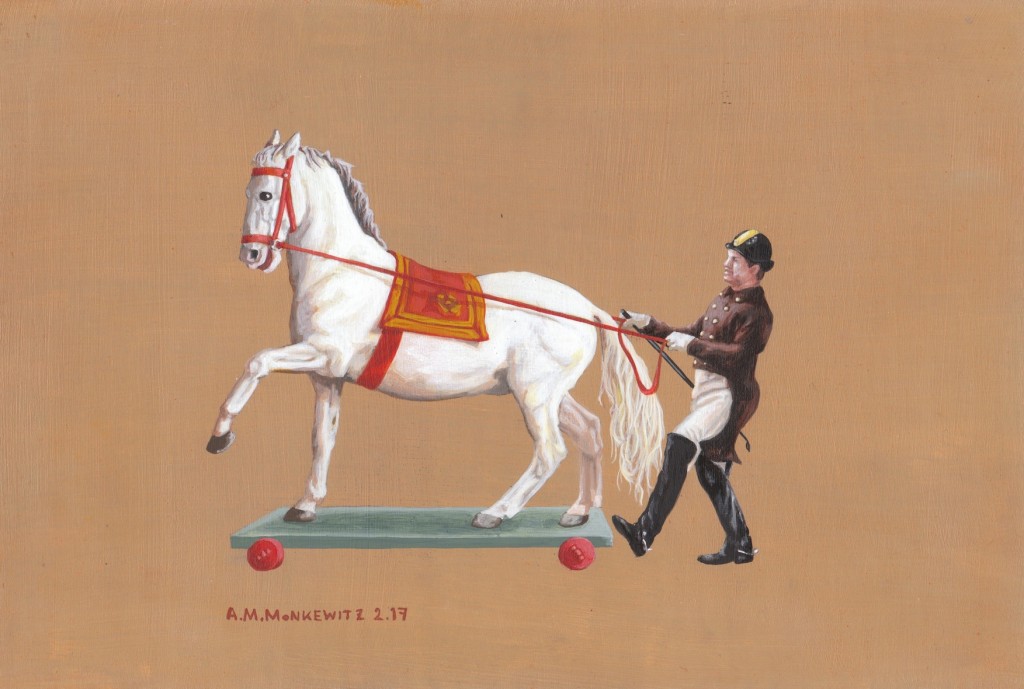 "Spanische Hofreitschule" Teil 3, Acryl auf Holz, B30H20cm (verkauft)