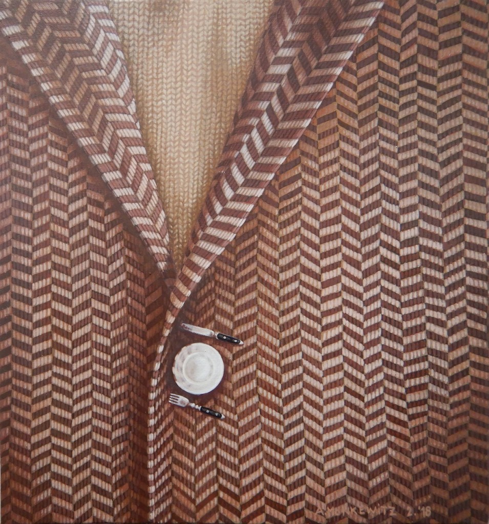 "A cena da Gnoli", Acryl auf Holz, B23H25cm, Februar 2018 (Verkauft)