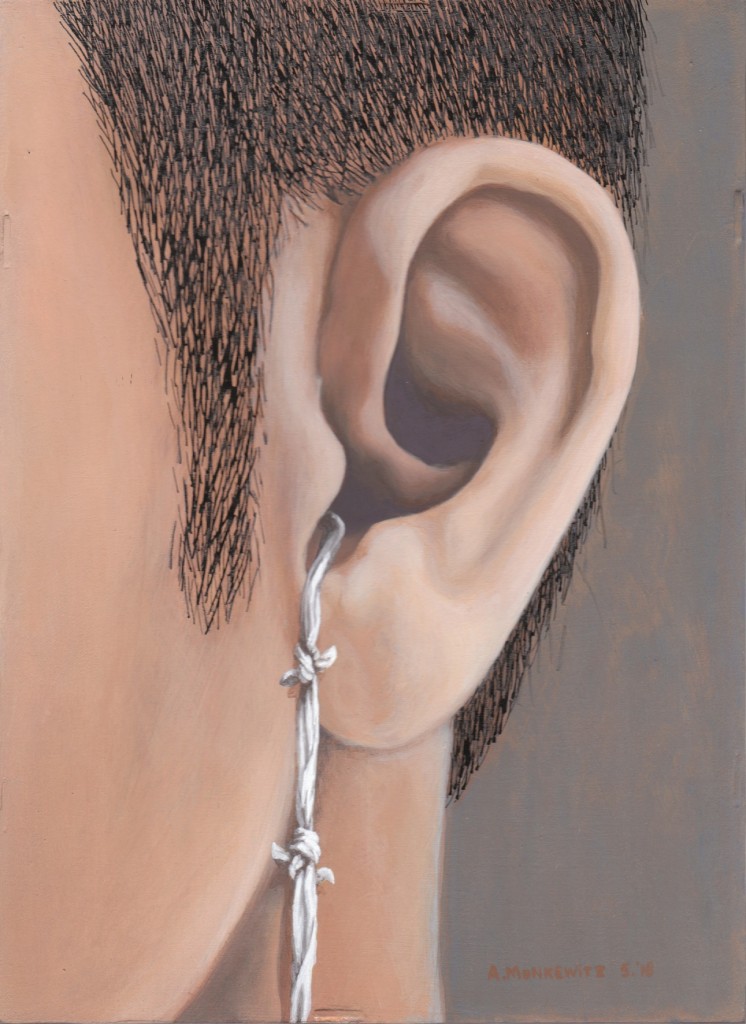 "escape of a policeman", Acryl auf Zigarrenschachtel, B17,2H23,5T4,2cm, Mai 2018