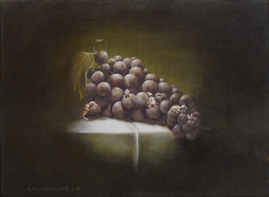 "Stilles Schlüpfen", Acryl auf Holz, B30H22cm, Jänner 2018 (verkauft)