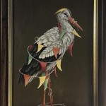"Partyvogel", Acryl auf Karton (sold)