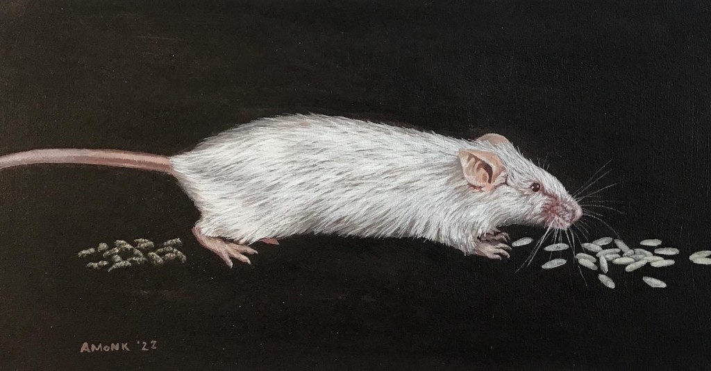 "Maus und Dichotomie", Acryl auf Karton