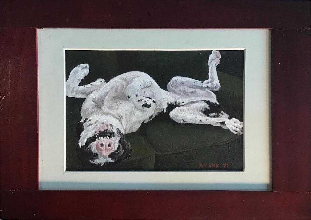 "Innerer Schweinehund", Acryl auf Karton