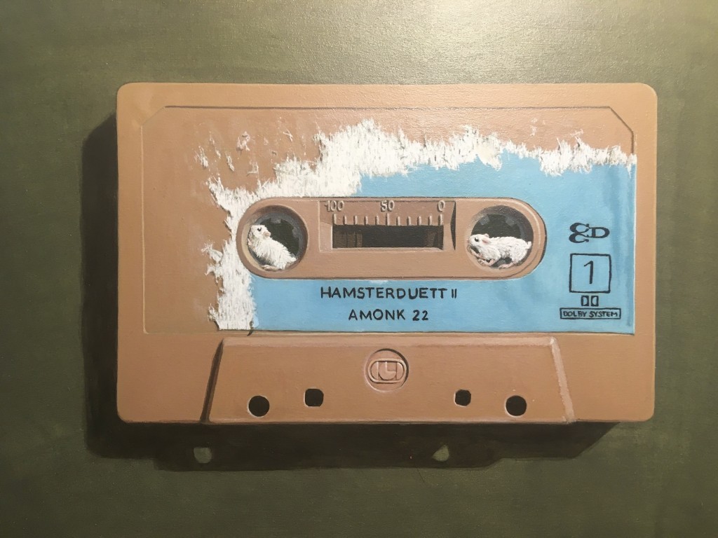 "Hamsterduett, Seite 1", Acryl auf Holz (sold)
