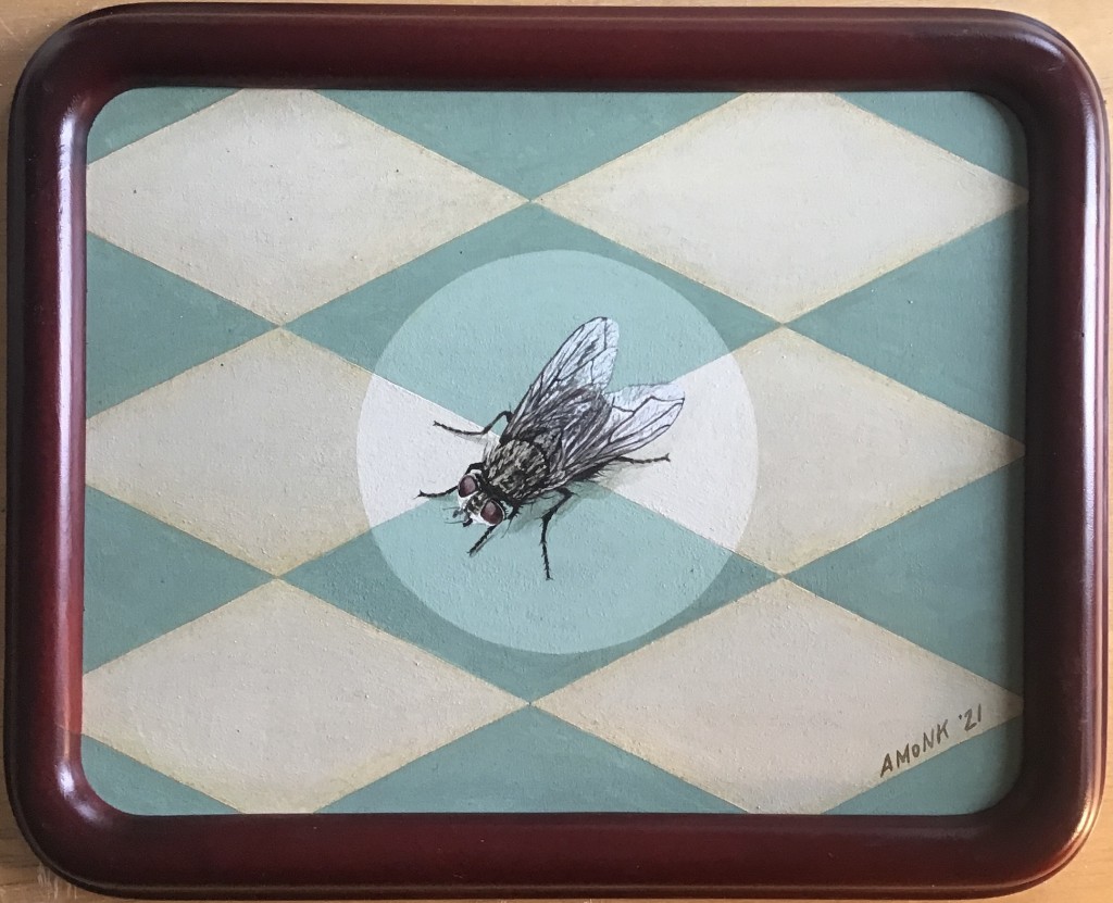 "Fliege", Acryl auf Karton (sold)