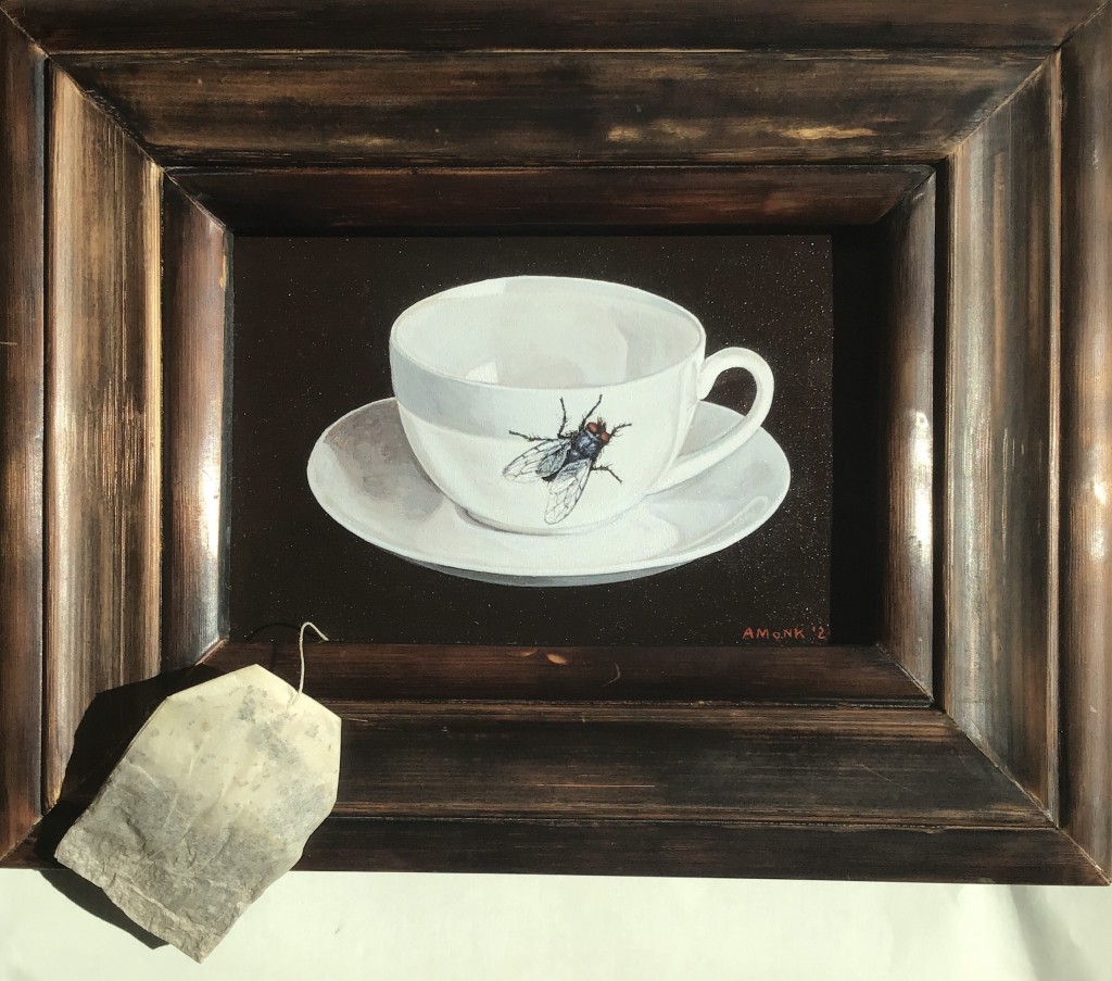 "Teatime", Acryl auf Karton, Teebeutel (sold)