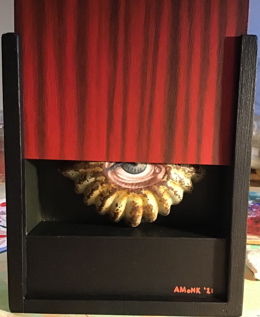 "surprise", (halb geöffnet), mixed media (sold)