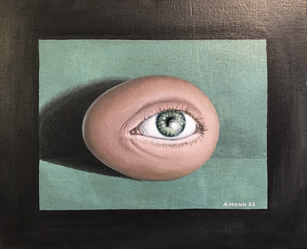 "oeuf oeuf, que lacque je", Acryl auf Holz (sold)