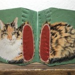 Diptychon "Katze", Acryl auf Holz,B16,5H9T4cm, 2025