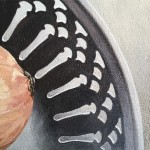 Zwiebel und Knoblauch, Detail 2, Acryl auf MdF, 40x40cm, 2025