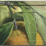 "Orange und Birne", Acryl auf Karton, Kartonpassepartout und Holzrahmen, H21B27cm, 2026